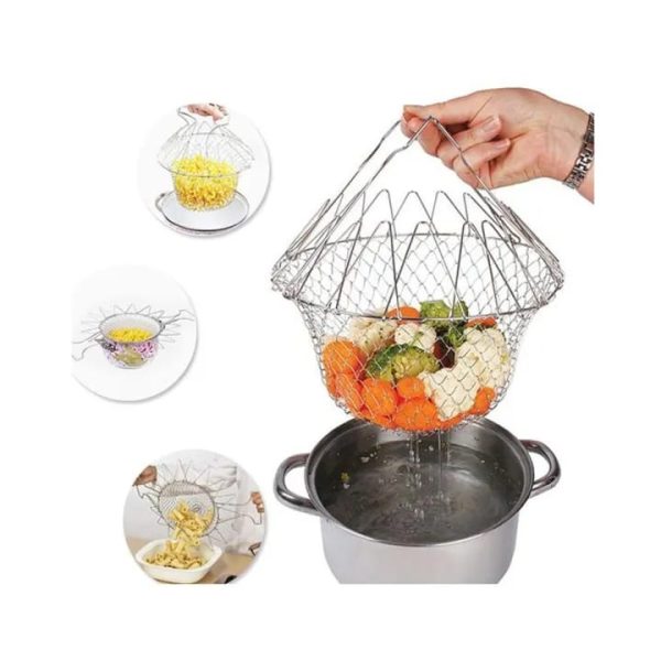 Stainless Steel Multi-Functional Foldable Chef Basket –  !